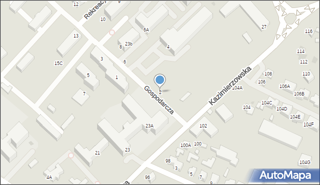 Siedlce, Gospodarcza, 2, mapa Siedlce