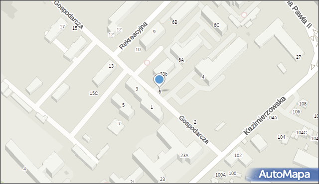 Siedlce, Gospodarcza, 6, mapa Siedlce