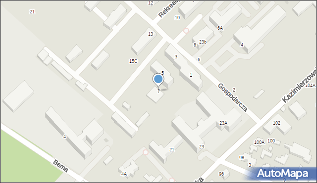 Siedlce, Gospodarcza, 7, mapa Siedlce