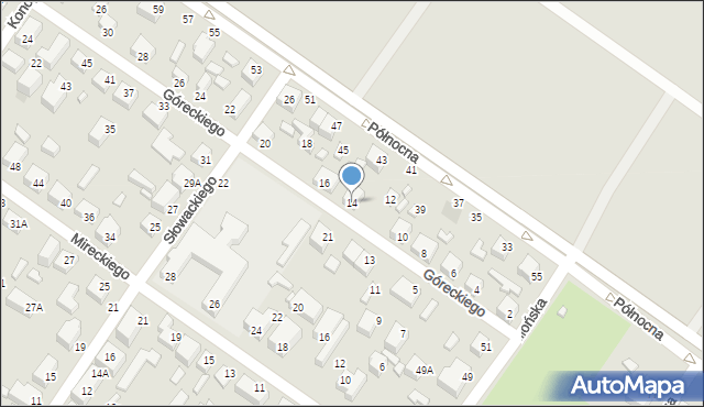 Siedlce, Góreckiego Romana, gen., 14, mapa Siedlce