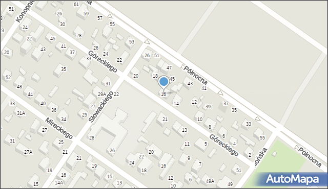 Siedlce, Góreckiego Romana, gen., 16, mapa Siedlce