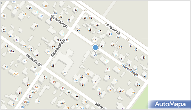 Siedlce, Góreckiego Romana, gen., 21, mapa Siedlce