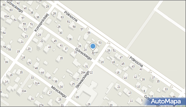 Siedlce, Góreckiego Romana, gen., 22, mapa Siedlce