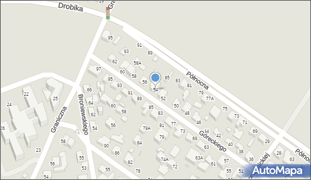 Siedlce, Góreckiego Romana, gen., 54, mapa Siedlce