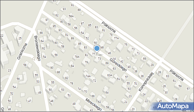 Siedlce, Góreckiego Romana, gen., 75, mapa Siedlce