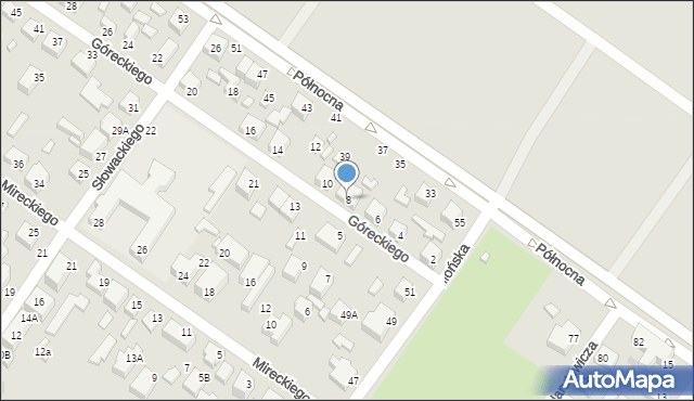 Siedlce, Góreckiego Romana, gen., 8, mapa Siedlce