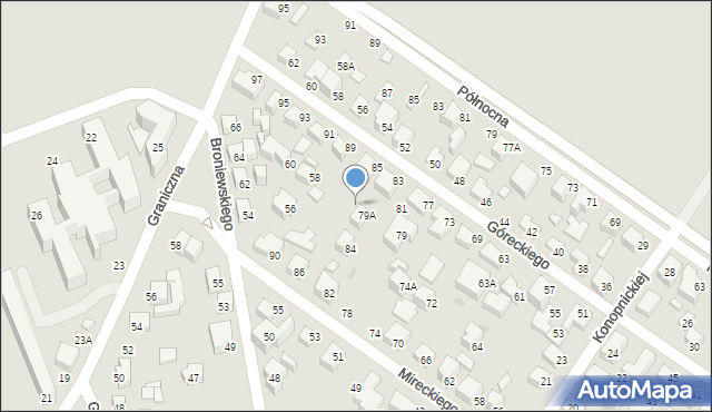 Siedlce, Góreckiego Romana, gen., 85A, mapa Siedlce