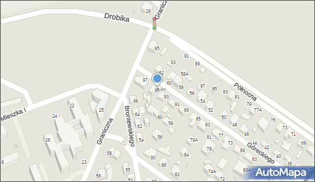 Siedlce, Góreckiego Romana, gen., 95, mapa Siedlce