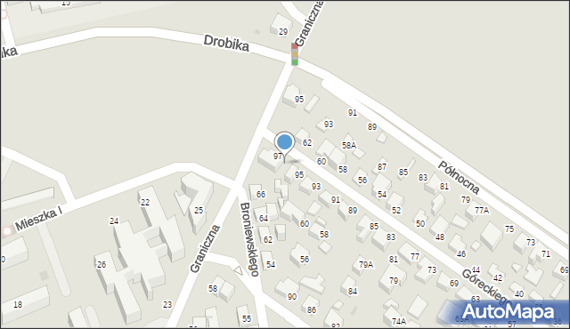 Siedlce, Góreckiego Romana, gen., 97A, mapa Siedlce