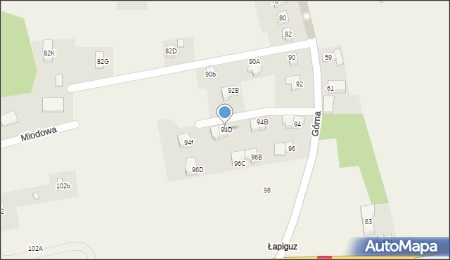 Siedlęcin, Górna, 94D, mapa Siedlęcin