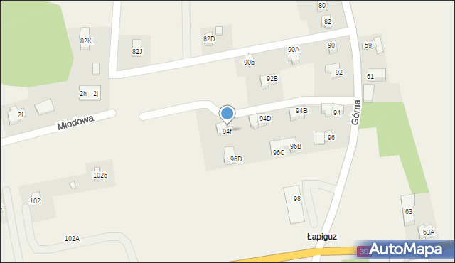 Siedlęcin, Górna, 94f, mapa Siedlęcin