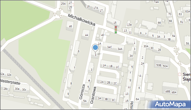 Siemianowice Śląskie, Górnicza, 1, mapa Siemianowice Śląskie