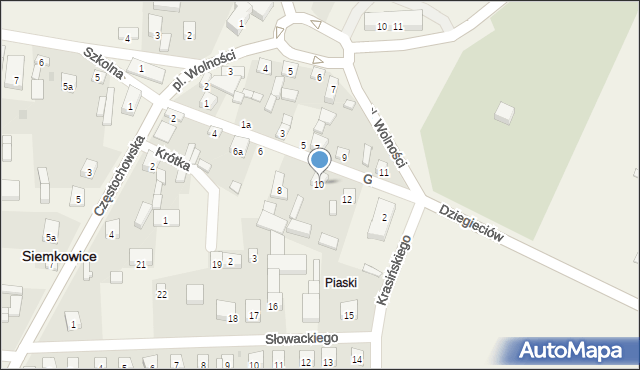 Siemkowice, Górna, 10, mapa Siemkowice