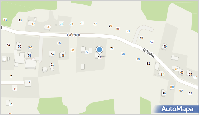 Siepraw, Górska, 74, mapa Siepraw