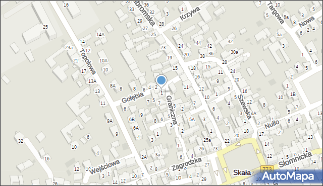 Skała, Gołębia, 1, mapa Skała