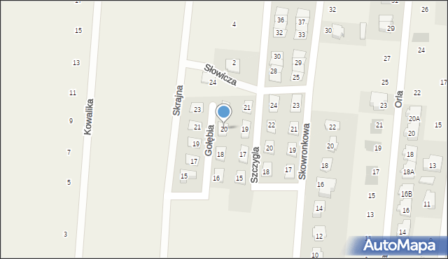 Skierdy, Gołębia, 20, mapa Skierdy