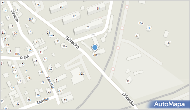 Skoczów, Górecka, 28b, mapa Skoczów