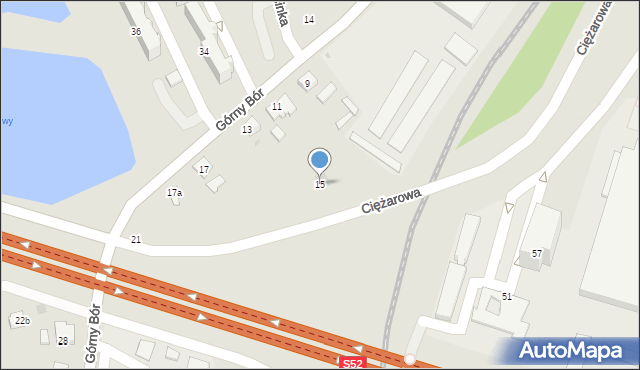 Skoczów, Górny Bór, 15, mapa Skoczów