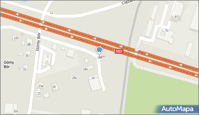 Skoczów, Górny Bór, 19a, mapa Skoczów