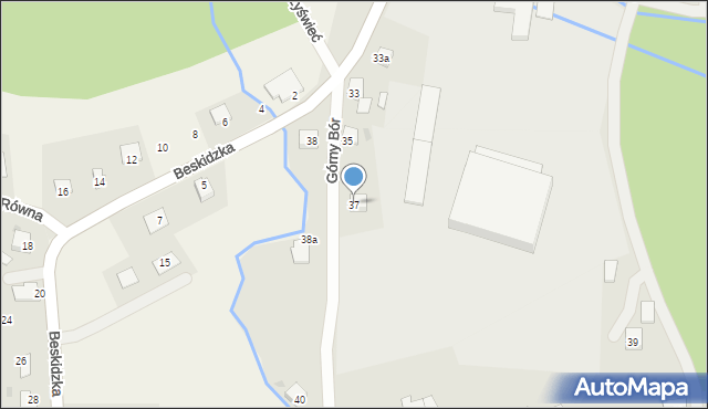 Skoczów, Górny Bór, 37, mapa Skoczów