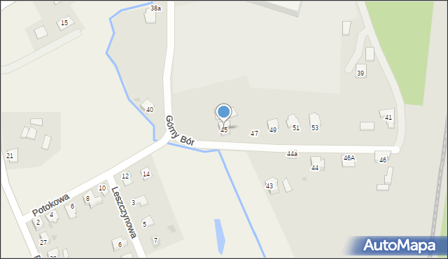 Skoczów, Górny Bór, 45, mapa Skoczów