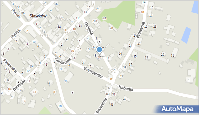 Sławków, Gołębia, 10, mapa Sławków