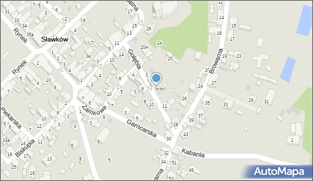 Sławków, Gołębia, 7, mapa Sławków