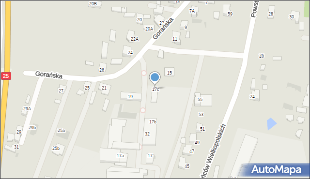 Ślesin, Gorańska, 17c, mapa Ślesin