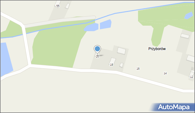 Słubice, Górna, 20, mapa Słubice