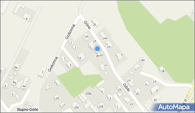 Słupno, Górki, 1K, mapa Słupno