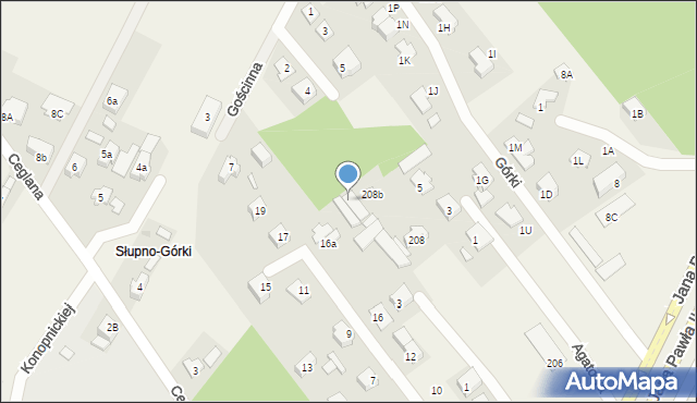 Słupno, Gościnna, 6, mapa Słupno