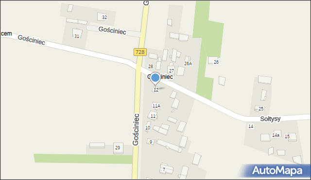 Sołtysy, Gościniec, 13, mapa Sołtysy