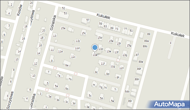 Sosnowiec, Góralska, 11e, mapa Sosnowca