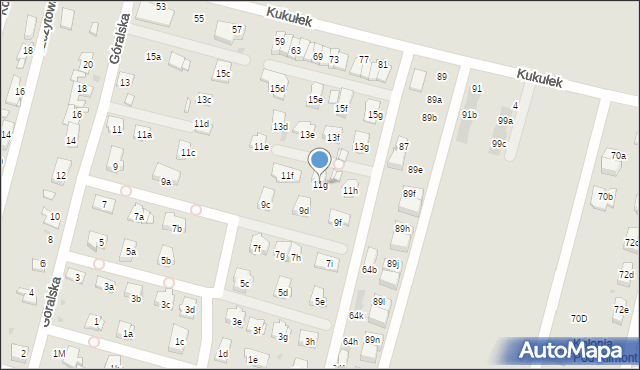 Sosnowiec, Góralska, 11g, mapa Sosnowca