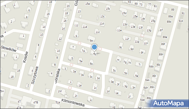 Sosnowiec, Góralska, 7b, mapa Sosnowca