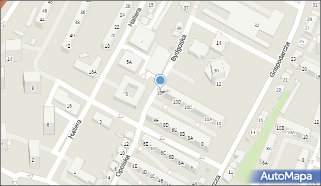 Sosnowiec, Gospodarcza, 10F, mapa Sosnowca
