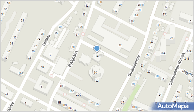 Sosnowiec, Gospodarcza, 14, mapa Sosnowca