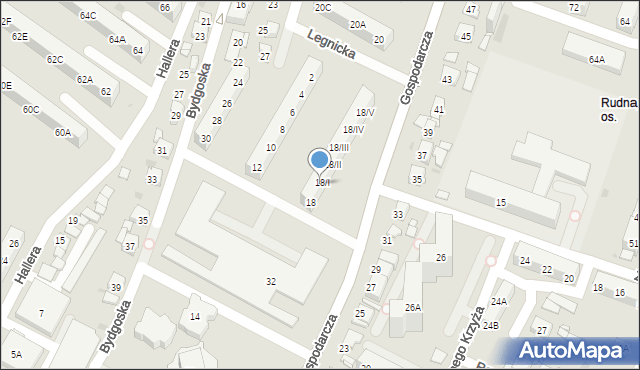 Sosnowiec, Gospodarcza, 18I, mapa Sosnowca