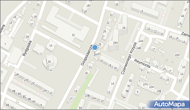 Sosnowiec, Gospodarcza, 23, mapa Sosnowca