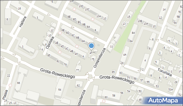 Sosnowiec, Gospodarcza, 4/I, mapa Sosnowca