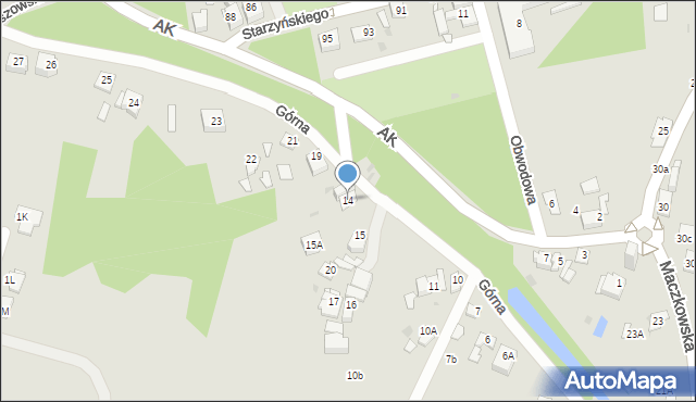 Sosnowiec, Górna, 14, mapa Sosnowca