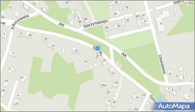 Sosnowiec, Górna, 21, mapa Sosnowca