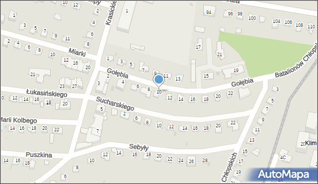 Sosnowiec, Gołębia, 10, mapa Sosnowca