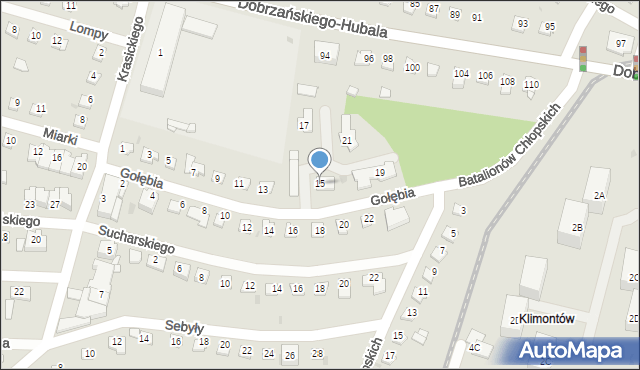 Sosnowiec, Gołębia, 15, mapa Sosnowca