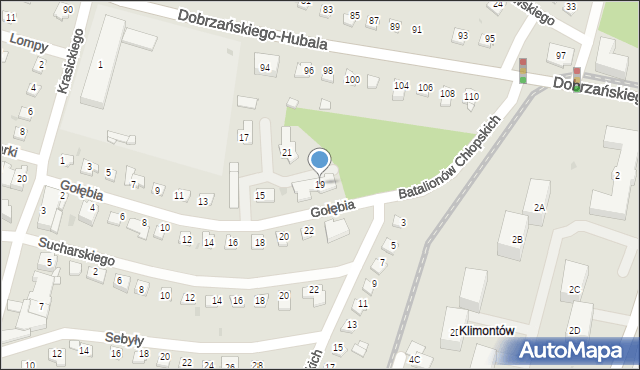 Sosnowiec, Gołębia, 19, mapa Sosnowca