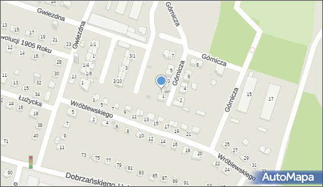 Sosnowiec, Górnicza, 1/2, mapa Sosnowca