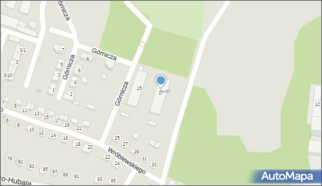 Sosnowiec, Górnicza, 17, mapa Sosnowca