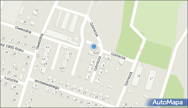 Sosnowiec, Górnicza, 7, mapa Sosnowca