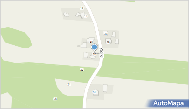 Spytkowice, Górki, 20, mapa Spytkowice
