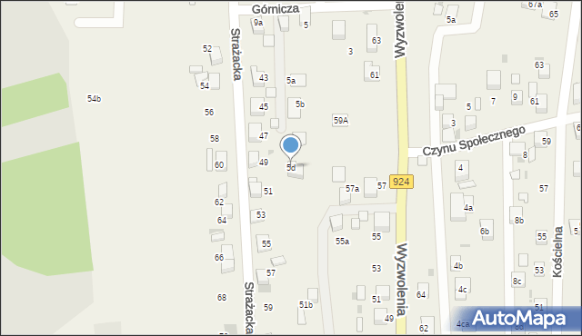 Stanowice, Górnicza, 5d, mapa Stanowice